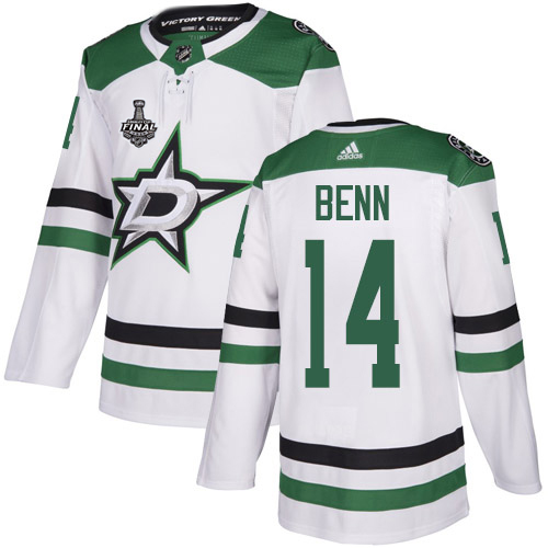 Adidas Men Dallas Stars 14 Jamie Benn White Road Authentic 2020 Stanley Cup Final Stitched NHL Jersey